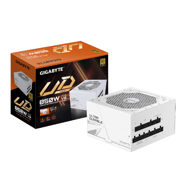 ספק כוח לבן Gigabyte UD850GM PG5 ICE 850W 80 Plus Gold ATX 3.1