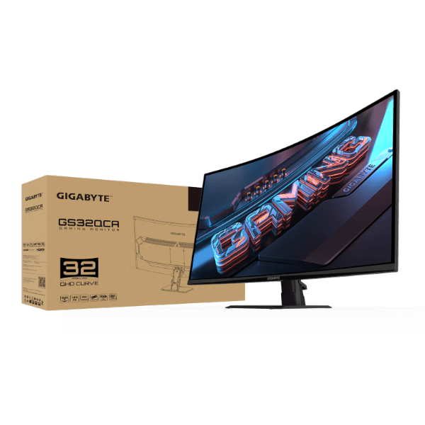 מסך קעור Gigabyte GS32QCA SS VA 1ms 2K QHD 180Hz FreeSync Tilt