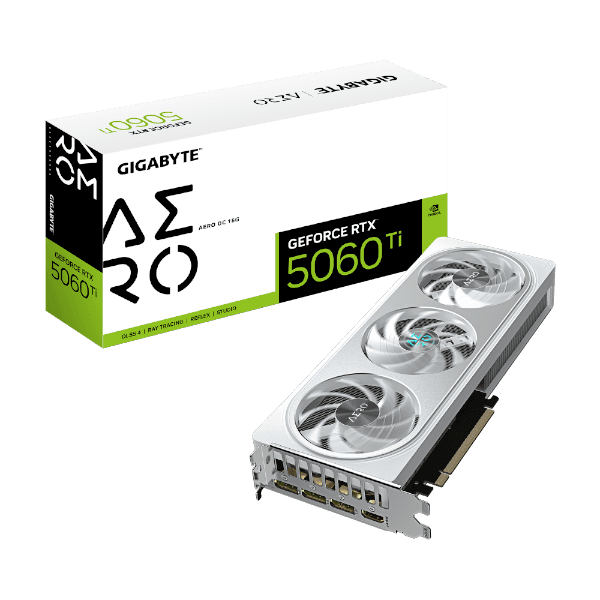 כרטיס מסך Gigabyte RTX 5060 Ti AERO OC 16GB white