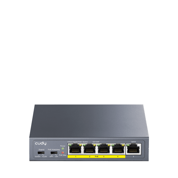 מתג לא מנוהל Cudy GS105P 5-Ports Gigabit Unmanaged POE Switch
