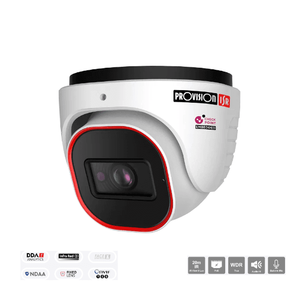 מצלמת כיפה Provision IP 5MP DOME DI-350IPSN-28 MVF V4