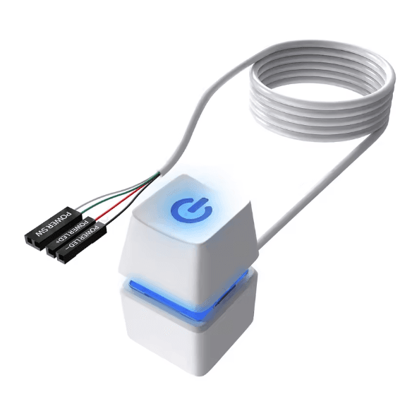 כפתור כיבוי והדלקה לבן Pc Power Reset Button With RGB
