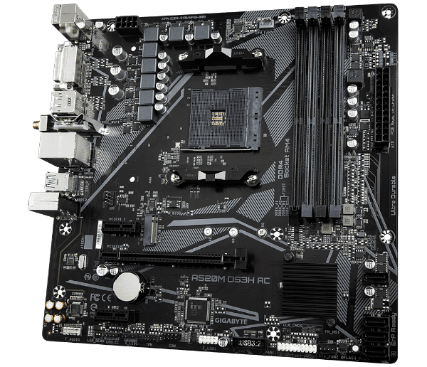 לוח אם Gigabyte A520M DS3H AC 1.4 DDR4 M.2 WIFI BT AM4