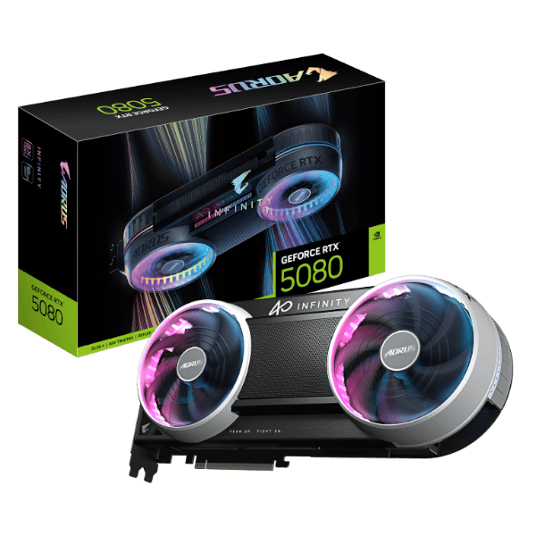 כרטיס מסך AORUS RTX 5080 INFINITY 16GB GDDR7 WINDFORCE HYPERBURST