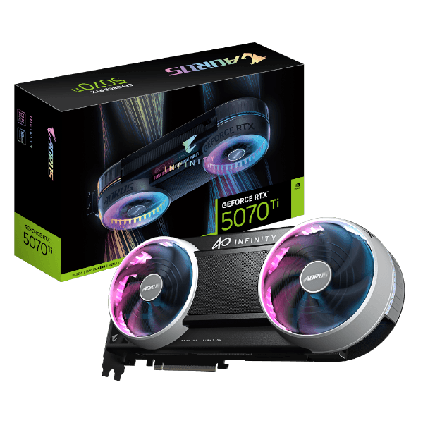 כרטיס AORUS GeForce RTX 5070 Ti INFINITY 16G WINDFORCE HYPERBURST